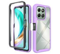 ESHUYI® Funda para Honor X6b/Honor X6a/Honor X5b/Honor X5b Plus [Protección Completa Anti-caída de 360°] Carcasa Transparente de Grado Militar con Protector de Pantalla Incorporada, Púrpura Claro