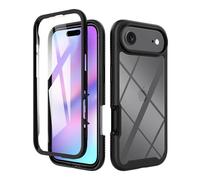 ESHUYI® Funda para iPhone Air [Protección Completa Anti-caída de 360°] Carcasa Transparente de Grado Militar con Protector de Pantalla Incorporada, Negro