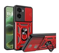 ESHUYI® Funda para Motorola Moto E15 4G/Moto G05 4G con Protección de Cámara Cubierta y Soporte de Anillo [Compatible con Soporte Magnético para Coche] Carcasa Grado Militar Anti-caída, Rojo