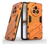 ESHUYI Funda para Realme 14 Pro Plus(Pro+) Compatible con Soporte Magnético para Coche [Grado Militar Anti-caída Protección] Carcasa Parachoque PC + TPU con Soporte Invisible, Naranja