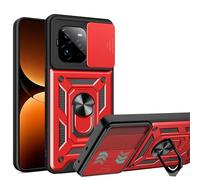 ESHUYI® Funda para Realme GT 7 Pro 5G con Protección de Cámara Cubierta y Soporte de Anillo [Compatible con Soporte Magnético para Coche] Carcasa Grado Militar Anti-caída, Rojo