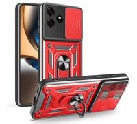 ESHUYI Funda para Realme GT 7T 5G/Realme GT 7 con Protección de Cámara Cubierta y Soporte de Anillo [Compatible con Soporte Magnético para Coche] Carcasa Grado Militar Anti-caída, Rojo