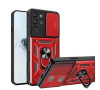 ESHUYI® Funda para Red Magic 10 Pro/10 Pro+ con Protección de Cámara Cubierta y Soporte de Anillo [Compatible con Soporte Magnético para Coche] Carcasa Grado Militar Anti-caída, Rojo
