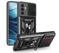 ESHUYI Funda para Samsung Galaxy A17 5G con Protección de Cámara Cubierta y Soporte de Anillo [Compatible con Soporte Magnético para Coche] Carcasa Grado Militar Anti-caída, Negro