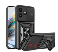 ESHUYI Funda para Vivo V60 Lite (4G/5G) con Protección de Cámara Cubierta y Soporte de Anillo [Compatible con Soporte Magnético para Coche] Carcasa Grado Militar Anti-caída, Negro