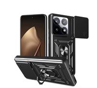 ESHUYI Funda para Xiaomi 15T con Protección de Cámara Cubierta y Soporte de Anillo [Compatible con Soporte Magnético para Coche] Carcasa Grado Militar Anti-caída, Negro