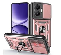 ESHUYI Funda para Xiaomi Poco F7 5G con Protección de Cámara Cubierta y Soporte de Anillo [Compatible con Soporte Magnético para Coche] Carcasa Grado Militar Anti-caída, Oro Rosa