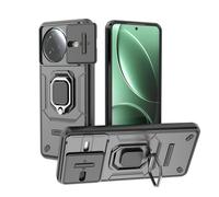 ESHUYI® Funda para Xiaomi Poco F7 Pro con Protección de Cámara Cubierta y Soporte de Anillo [Compatible con Soporte Magnético para Coche] Carcasa Grado Militar Anti-caída, Negro