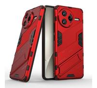 ESHUYI Funda para Xiaomi Poco F7 Ultra Compatible con Soporte Magnético para Coche [Grado Militar Anti-caída Protección] Carcasa Parachoque PC + TPU con Soporte Invisible, Rojo