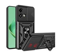 ESHUYI Funda para ZTE Blade A35e 4G con Protección de Cámara Cubierta y Soporte de Anillo [Compatible con Soporte Magnético para Coche] Carcasa Grado Militar Anti-caída, Negro