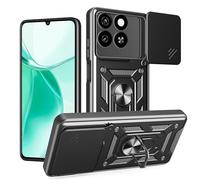 ESHUYI® Funda para ZTE Blade A55/Blade A35 con Protección de Cámara Cubierta y Soporte de Anillo [Compatible con Soporte Magnético para Coche] Carcasa Grado Militar Anti-caída, Negro