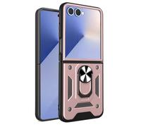 ESHUYI Funda para ZTE Nubia Flip2 con Protección de Cámara Cubierta y Soporte de Anillo [Compatible con Soporte Magnético para Coche] Carcasa Grado Militar Anti-caída, Oro Rosa