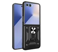 ESHUYI Funda para ZTE Nubia Flip2 con Protección de Cámara Cubierta y Soporte de Anillo [Compatible con Soporte Magnético para Coche] Carcasa Grado Militar Anti-caída, Negro