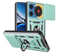 ESHUYI® Funda para ZTE Nubia Music con Protección de Cámara Cubierta y Soporte de Anillo [Compatible con Soporte Magnético para Coche] Carcasa Grado Militar Anti-caída, Verde