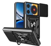 ESHUYI® Funda para ZTE Nubia Music con Protección de Cámara Cubierta y Soporte de Anillo [Compatible con Soporte Magnético para Coche] Carcasa Grado Militar Anti-caída, Negro