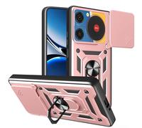 ESHUYI® Funda para ZTE Nubia Music con Protección de Cámara Cubierta y Soporte de Anillo [Compatible con Soporte Magnético para Coche] Carcasa Grado Militar Anti-caída, Oro Rosa