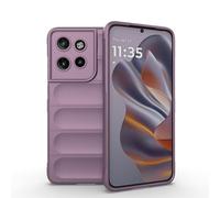 ESHUYI® Funda Silicona Líquida para Motorola Edge 50 Neo 5G/ ThinkPhone 25 con Protección Antigérmenes, Carcasa Antichoque de Grado Militar con Revestimiento de Microfibra Suave, Púrpura Claro