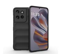 ESHUYI® Funda Silicona Líquida para Motorola Edge 50 Neo 5G/ ThinkPhone 25 con Protección Antigérmenes, Carcasa Antichoque de Grado Militar con Revestimiento de Microfibra Suave, Negro