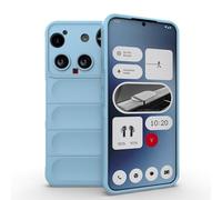ESHUYI Funda Silicona Líquida para Nothing Phone (3) con Protección Antigérmenes, Carcasa Antichoque de Grado Militar con Revestimiento de Microfibra Suave, Azul Claro