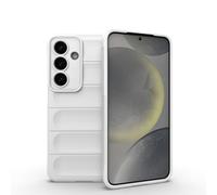 ESHUYI® Funda Silicona Líquida para Samsung Galaxy S25 con Protección Antigérmenes, Carcasa Antichoque de Grado Militar con Revestimiento de Microfibra Suave, Blanco