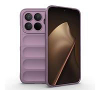 ESHUYI Funda Silicona Líquida para Xiaomi 15T Pro con Protección Antigérmenes, Carcasa Antichoque de Grado Militar con Revestimiento de Microfibra Suave, Púrpura Claro