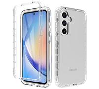 ESHUYI® Funda Transparente para Samsung Galaxy A17 5G/Galaxy A26 con Protector de Pantalla, Carcasa de Silicona con PC Bumper, Protector Antigolpes de 360 Grados, Transparente