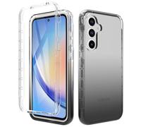 ESHUYI® Funda Transparente para Samsung Galaxy A17 5G/Galaxy A26 con Protector de Pantalla, Carcasa de Silicona con PC Bumper, Protector Antigolpes de 360 Grados, Negro