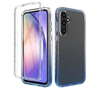 ESHUYI® Funda Transparente para Samsung Galaxy A56 5G/Galaxy A36 5G con Protector de Pantalla, Carcasa de Silicona con PC Bumper, Protector Antigolpes de 360 Grados, Azul