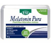 Melatonina pura 1mg - Pastillas blandas suizas con Stevia - Sin azúcar ni gelatina animal - Sabor menta-naranja - 50g - Complemento alimenticio para adultos y adolescentes - ESI