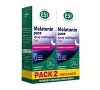 ESI Melatonina Pura 1 mg - Spray Sublingual Sabor Menta - 20 ml - Pack 2 | Rápida absorción para adultos y adolescentes, uso antes de dormir. Pack de 2 envases, 1 mg por dosis.