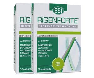 ESI Rigenforte Cápsulas - Con Biotinax® y Aminoácidos Azufrados - Zinc, Selenio, Vitaminas B5, B6 y Biotina - Sin Gluten, Sin Lactosa - Cabello y Uñas - 30 Cápsulas (60 unidad (Paquete de 2))