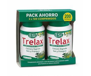 ESI Trelax - Cáscara Sagrada, Sen y Frángula - 100 Comprimidos - Pack 2 | Complemento alimenticio vegano con extractos de plantas. Uso ocasional en adultos, formato de 1 bote.