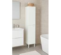 Esidra Mueble Columna para baño con Dos Puertas y Dos baldas internas, Color Blanco Brillo, Medidas 30 x 182 x 25 cm