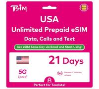 eSIM de EE. UU. 21 días. Datos ilimitados de alta velocidad, llamadas locales y mensajes de texto en la red T-Mobile (Hawaii incluido). No hay necesidad de esperar por el paquete. Obtén eSIM el mismo