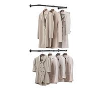 eSituro 2x Percheros de Pared para Colgar Ropa, 100 cm, Perchas de Hierro Retro con Capacidad de Carga 50 kg, Rieles para Ropa de Tubo Industrial, Barras Colgante, Negra