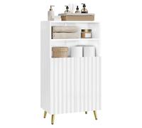 eSituro Armario de Baño con 2 Estantes Abiertos, Estantes Ajustables, Puertas Onduladas, 50x31x93cm