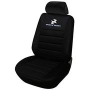 eSituro Clásicas 1 x Fundas para Asientos de Coche Universal Delanteros con Reposacabezas, Acolchado Negro
