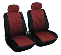 eSituro Clásicas 2X Fundas para Asientos de Coche Universal Delanteros y Traseros con Reposacabezas poliéster Rojo