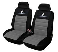 eSituro Clásicas Juego de Fundas para Asientos de Coche Universal Delanteros y Traseros con Reposacabezas, Gris