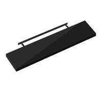 eSituro Estante de Pared, Estanteria Pared con Soporte Metalico, Estanterías Flotantes Alto Brillo, Balda de Madera, Estante Colgante para Salon, Cocina y Estudio, Montaje Invisible, Negro
