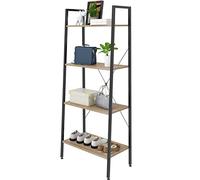 eSituro Estantería Librería Estante de Metal Estante de Cocina Estante de Almacenamiento de Organizador Multifuncional para Libros Plantas con 4 Estantes, Metal+MDF 60x35x148CM SSTR0020