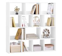 eSituro Estantería para Libros, Librería de Cubo de 14 Compartimentos, Estantería de Almacenamiento, Biblioteca Estantería para Dormitorio, Oficina y Salón, 120x30x120 cm, Blanco