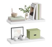 eSituro Juego de 2X Balda Flotante de Pared, Estanteria de Pared Blanca, Estanteria Flotante de Pared, Estante de Almacenamiento para Salón, Cocina y Dormitorio, MDF, 50x22,9x3,8 cm