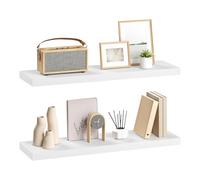 eSituro Juego de 2X Balda Flotante de Pared, Estanteria de Pared Blanca, Almacenamiento para Salón, Cocina y Dormitorio, MDF, 70x22,9x3,8 cm