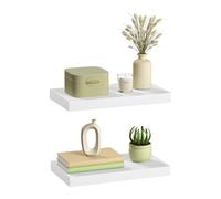 eSituro Juego de 2X Balda Flotante de Pared, Estanteria de Pared Blanca, Almacenamiento para Salón, Cocina y Dormitorio, MDF, 30x22,9x3,8 cm