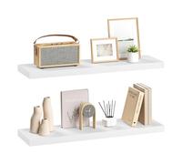 eSituro Juego de 2X Balda Flotante de Pared, Estanteria de Pared Blanca, Estanteria Flotante de Pared, Estante de Almacenamiento para Salón, Cocina y Dormitorio, MDF, 80x22,9x3,8 cm