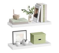 eSituro Juego de 2X Balda Flotante de Pared, Estanteria de Pared Blanca de Almacenamiento para Salón, Cocina y Dormitorio, MDF, 60x22,9x3,8 cm