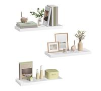 eSituro Juego de 3X Balda Flotante de Pared, Estanteria de Pared Blanca, Estanteria Flotante de Pared, Estante de Almacenamiento para Salón, Cocina y Dormitorio, MDF, 50x22,9x3,8 cm