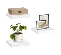 eSituro Estanteria Pared Blanco, Juego de 3, Estantes Flotantes para Decorar la Sala de Estar, Baldas de Pared para Dormitorio, Moderno y Fácil de Instalar, 25cm