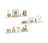 eSituro Estanteria Pared Blanco, Juego de 3, Estantes Flotantes para Decorar la Sala de Estar, Baldas de Pared para Dormitorio, Moderno y Fácil de Instalar, 90cm